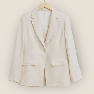 NWT & Other Stories | Relaxed Cut-Away Tailored Blazer | White | US 6